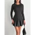 Eteği Kloş Crep Mini Elbise S1267