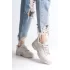 Jane Bağcıklı Ortopedik Taban Kadın Sneaker Spor Ayakkabı  Kt - Krem