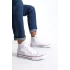 Tb0423 Axe Bağcıklı Keten Kumaş Erkek Günlük Sneaker Ayakkabı Kbt - Beyaz