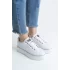 Mına Bağcıklı Ortopedik Taban Kadın Sneaker Spor Ayakkabı  Bt - Beyaz/gümüş