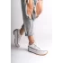 Parıs Bağcıklı Ortopedik Taban Kadın Sneaker Spor Ayakkabı  Bt - Beyaz