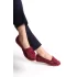 Bordo Süet Püsküllü Günlük Kadın Babet
