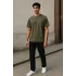 Regular Kalıp Kadın - Erkek Unisex Basic Tişört Haki