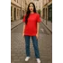 Regular Kalıp Kadın - Erkek Unisex Basic Tişört Kırmızı