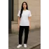Regular Kalıp Kadın - Erkek Unisex Basic Tişört Beyaz