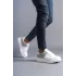 Boost Bağcıklı Cilt Süet Erkek Günlük Sneaker Beyaz-Gri Ayakkabı