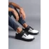 Tb155 Warrior Bağcıklı Ve Fermuarlı Cilt Erkek Günlük Sneaker Ayakkabı Cst - Siyah/beyaz