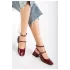 Bordo Rugan Günlük 4 Cm Topuklu Bayan Ayakkabı
