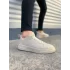 Tb204 Flex Bağcıklı Keten Kumaş Erkek Günlük Sneaker Ayakkabı Kkt - Krem