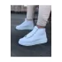 Terzi Bey Tb032 Beyaz Bağcıklı Sneakers  Yarım Bilek Bot