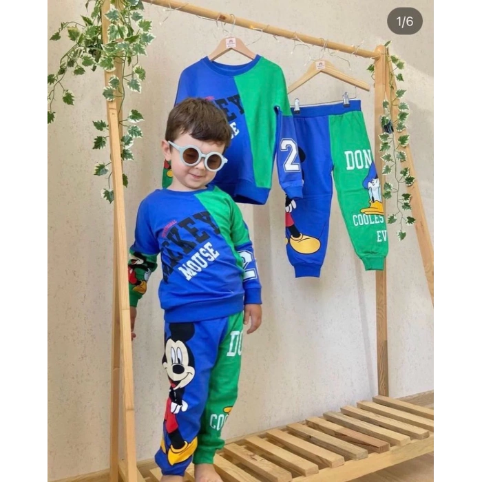 Çocuk Mickey Karakter Baskılı Iki Iplik Takımı