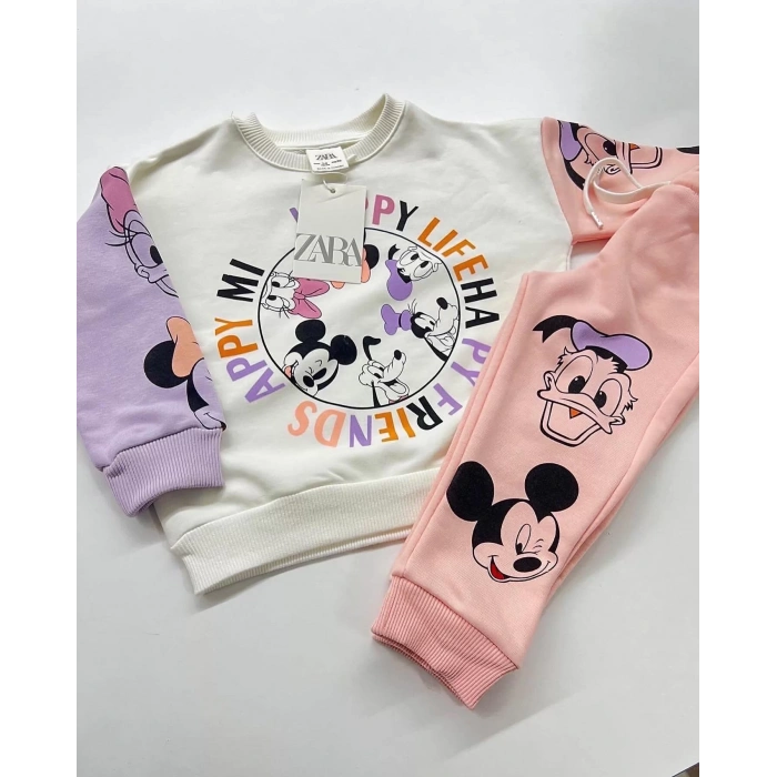 Çocuk Mickey Mouse Baskılı Alt Üst İkili Takımı