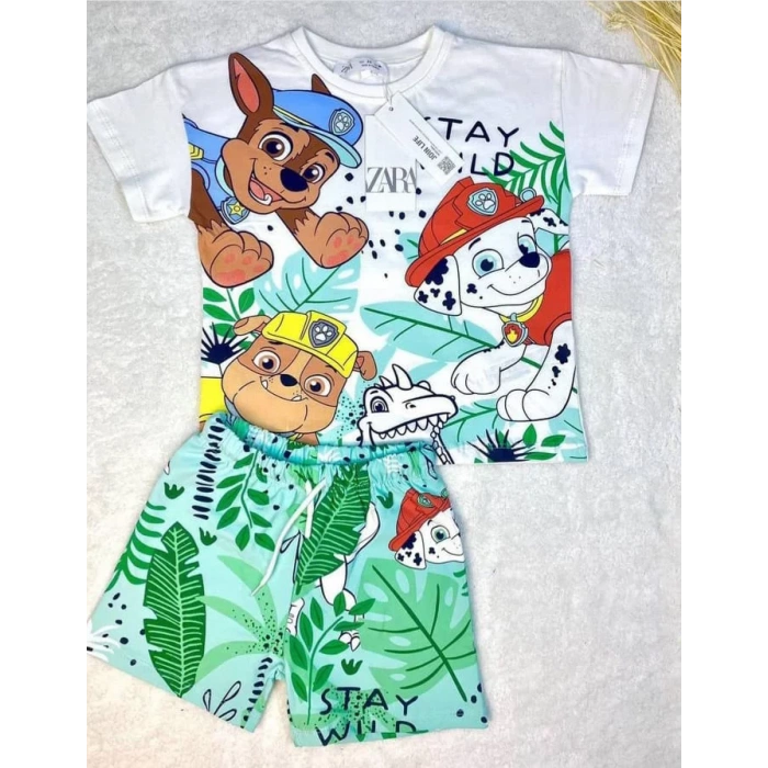 Çocuk Paw Petrol Baskılı İkili Takım