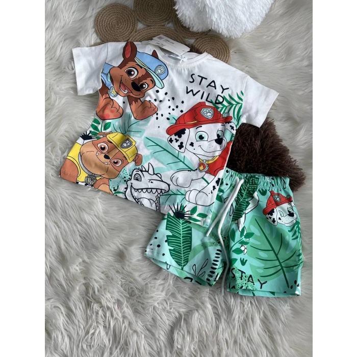 Çocuk Paw Petrol Baskılı İkili Takım
