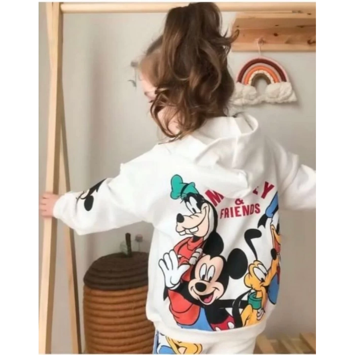 Karekter Baskılı Kapüşonlu 2İplik Kompak Penye İkili Takım