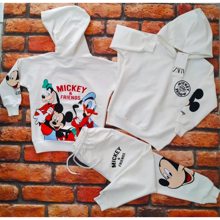 Karekter Baskılı Kapüşonlu 2İplik Kompak Penye İkili Takım