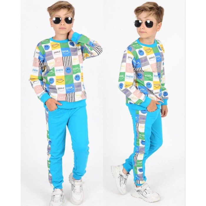 Erkek Çocuk Smile Baskılı Kompak Penye İkiliTakım