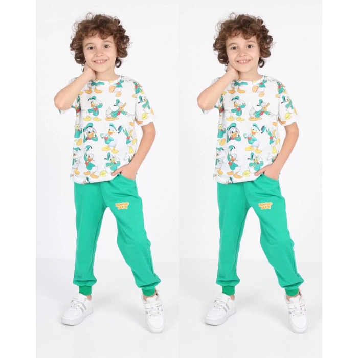 Erkek Çocuk Donald Baskılı Kısa Kolu İkili Takım