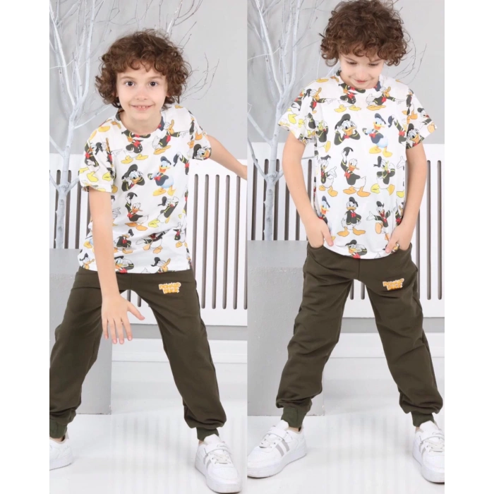 Erkek Çocuk Donald Baskılı Kısa Kolu İkili Takım