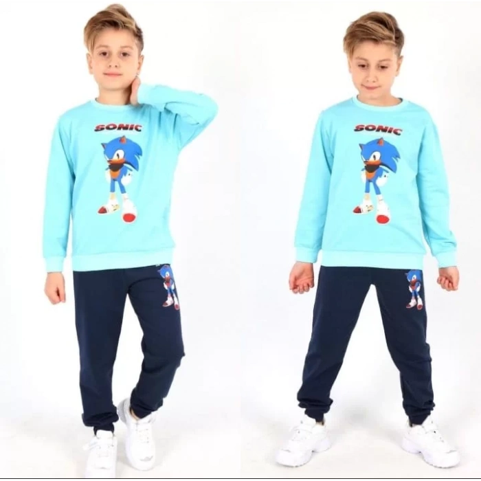 Erkek Çocuk Sonıc Baskılı İki İplik Penye İkili Takım