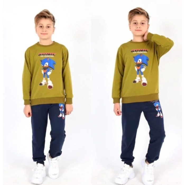 Erkek Çocuk Sonıc Baskılı İki İplik Penye İkili Takım