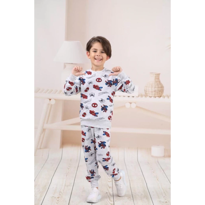 Erkek Çocuk Spiderman Baskılı Mevsimlik İkili Takım