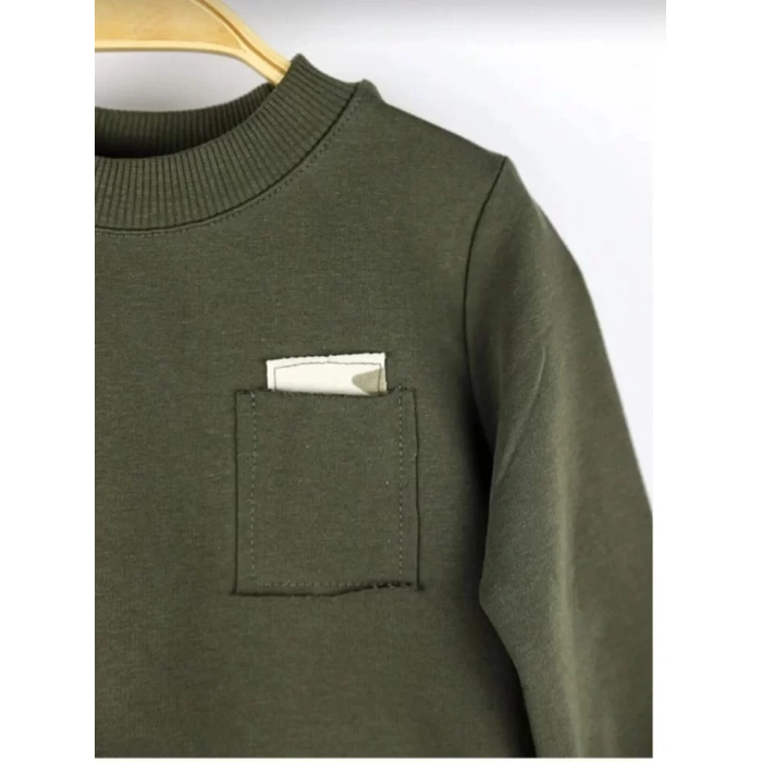 Kamuflaj Asker Sweatshirt Eşofman Takımı Alt Üst Takım-Haki Yeşil(1BEDEN BÜYÜK ALINIZ)