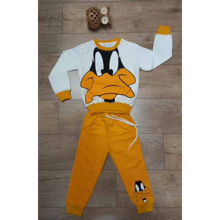 Kız Çocuk Daısy Baskılı Kompak Penye İkili Takım