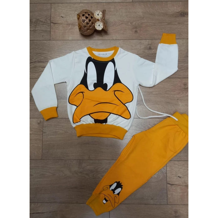 Kız Çocuk Daısy Baskılı Kompak Penye İkili Takım