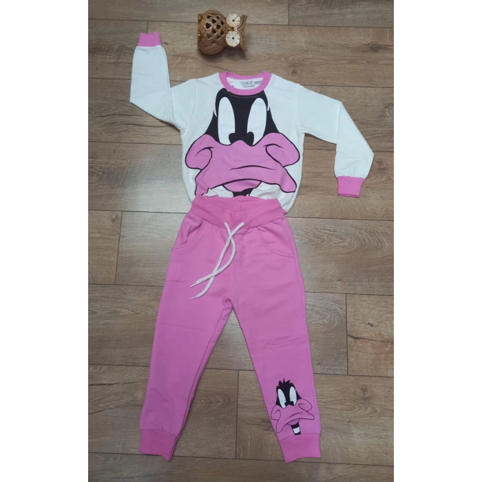 Kız Çocuk Daısy Baskılı Kompak Penye İkili Takım