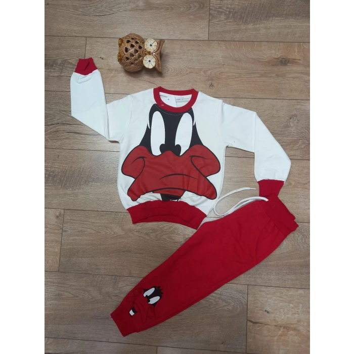 Kız Çocuk Daısy Baskılı Kompak Penye İkili Takım