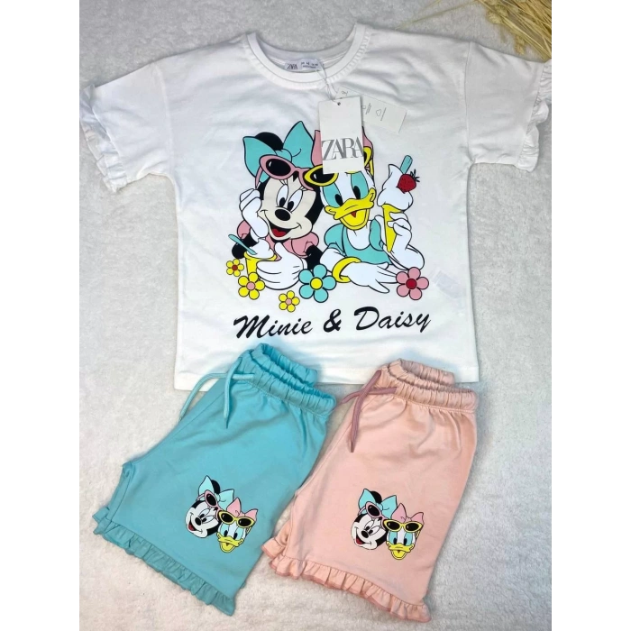 Kız Çocuk Minnie Daisy Baskılı İkili Takım