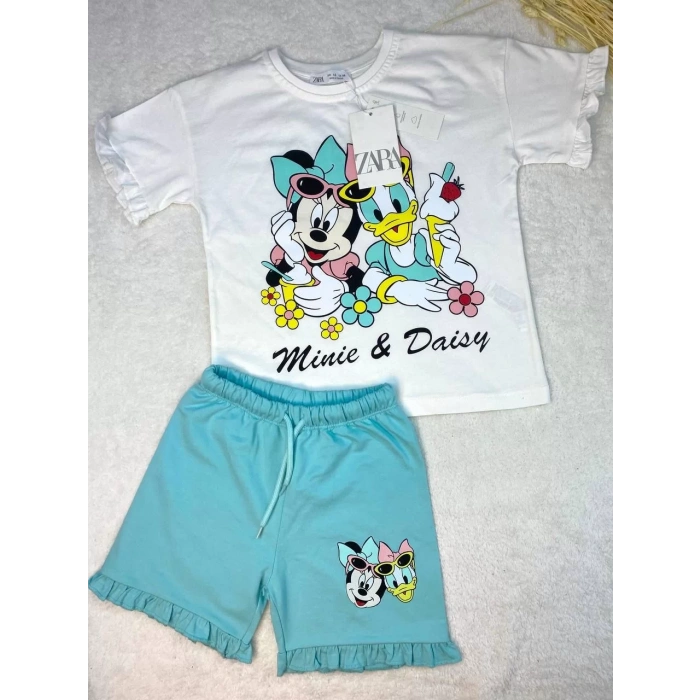 Kız Çocuk Minnie Daisy Baskılı İkili Takım
