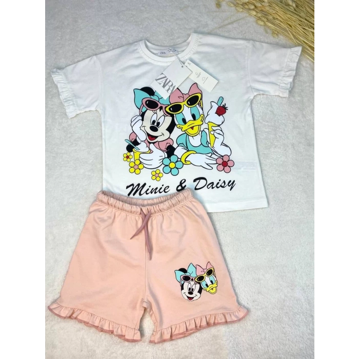 Kız Çocuk Minnie Daisy Baskılı İkili Takım