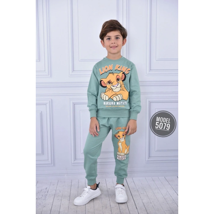 Aslan Kral Baskılı İki İplik Penye İkili Takım