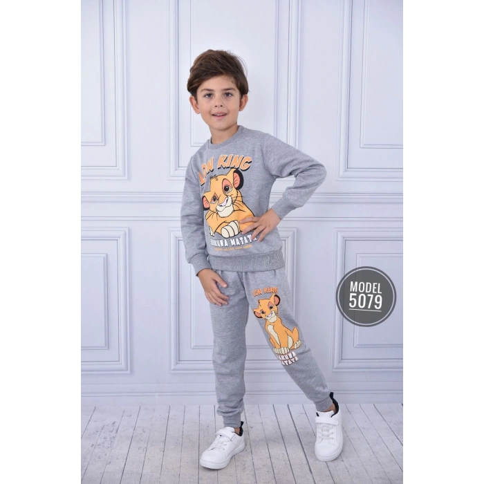 Aslan Kral Baskılı İki İplik Penye İkili Takım