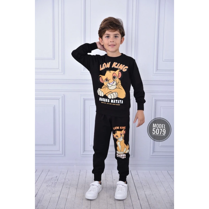 Aslan Kral Baskılı İki İplik Penye İkili Takım