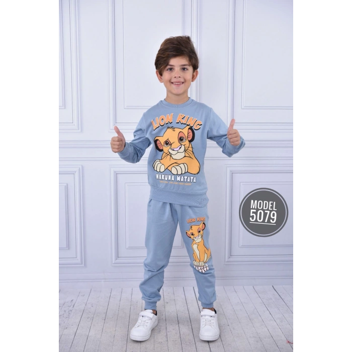 Aslan Kral Baskılı İki İplik Penye İkili Takım