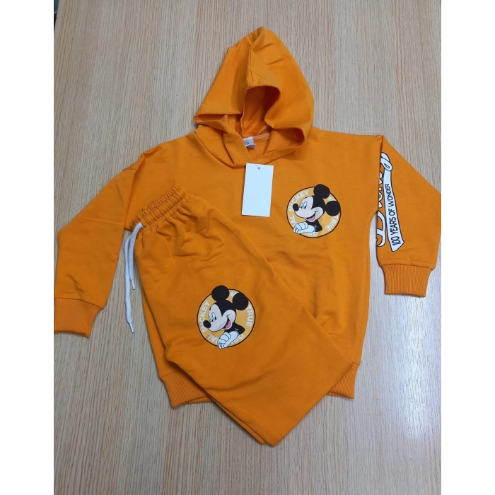 Karekter Baskılı Kapüşonlu 2İplik Kompak Penye İkili Takım