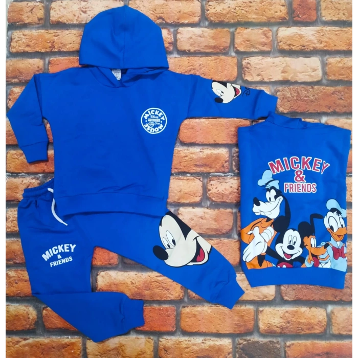 Karekter Baskılı Kapüşonlu 2İplik Kompak Penye İkili Takım