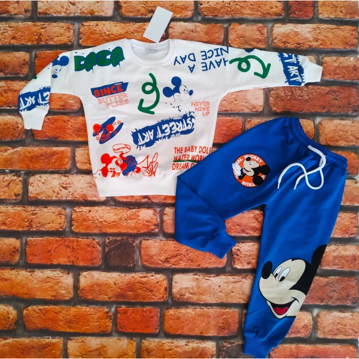 Erkek Çocuk Mickey Mouse Eşofman Takımı Mevsimlikl(1BEDEN BÜYÜK ALINIZ)