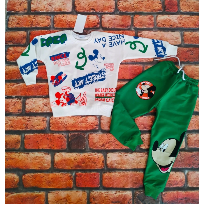 Erkek Çocuk Mickey Mouse Eşofman Takımı Mevsimlikl(1BEDEN BÜYÜK ALINIZ)
