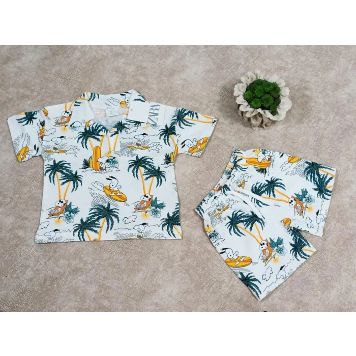 Erkek Çocuk Snoopy Baskılı İkili Takım