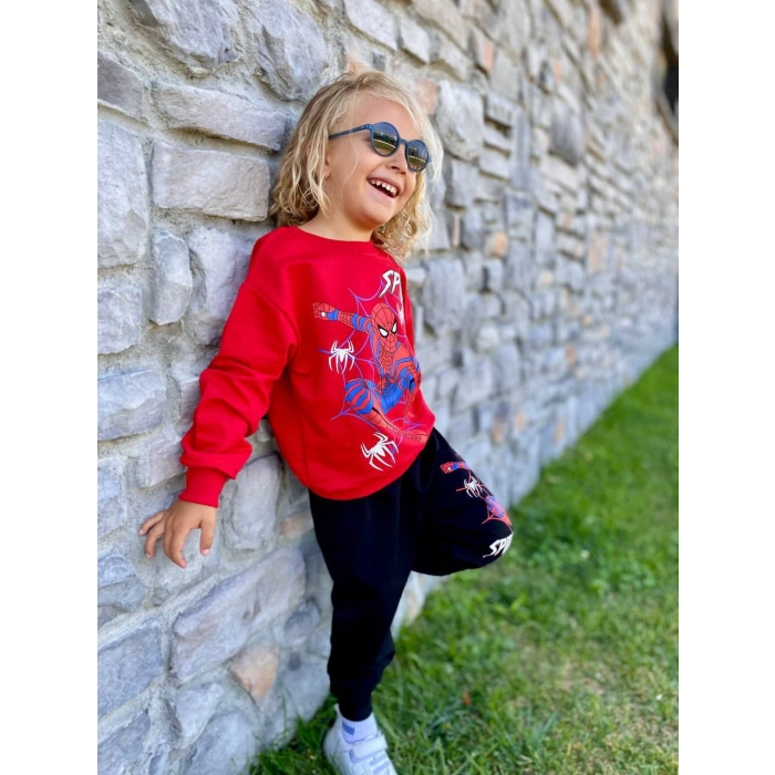 Erkek Çocuk Spiderman Baskılı Kompak Penye İkili Takım