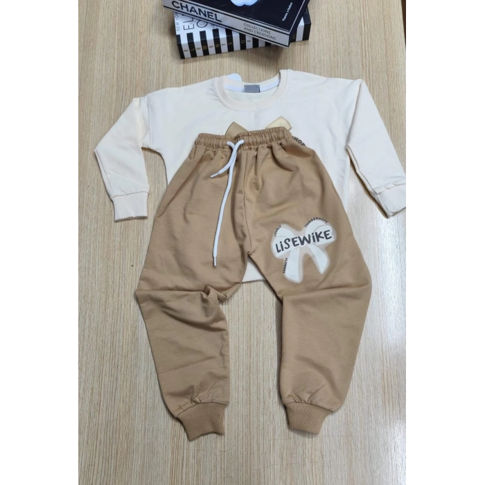 Kız Çocuk Eşofman Takımı 3-9 Yaş Pamuklu spor & Günlük Takım(bir beden büyük alınız)