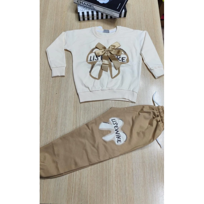 Kız Çocuk Eşofman Takımı 3-9 Yaş Pamuklu spor & Günlük Takım(bir beden büyük alınız)