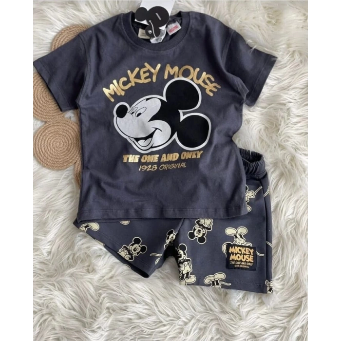 Yeni Sezon Erkek Çocuk Mickey Mouse Şortlu Takım