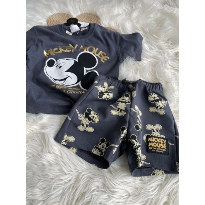 Yeni Sezon Erkek Çocuk Mickey Mouse Şortlu Takım