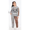 Kız Çocuk Karakter Baskılı Kompak Penye Eşofman Takımı