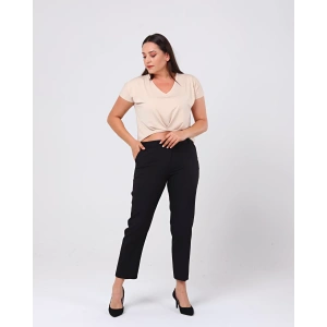 Kadın Bilek Boy Cepli Dabıl Kumaş Pantolon